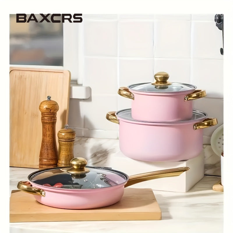 BAXCRS 6pcs Stainless Steel Cookware Set