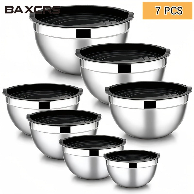 BAXCRS 7 PCS Stainless Steel Mixing Bowls Set With Lids