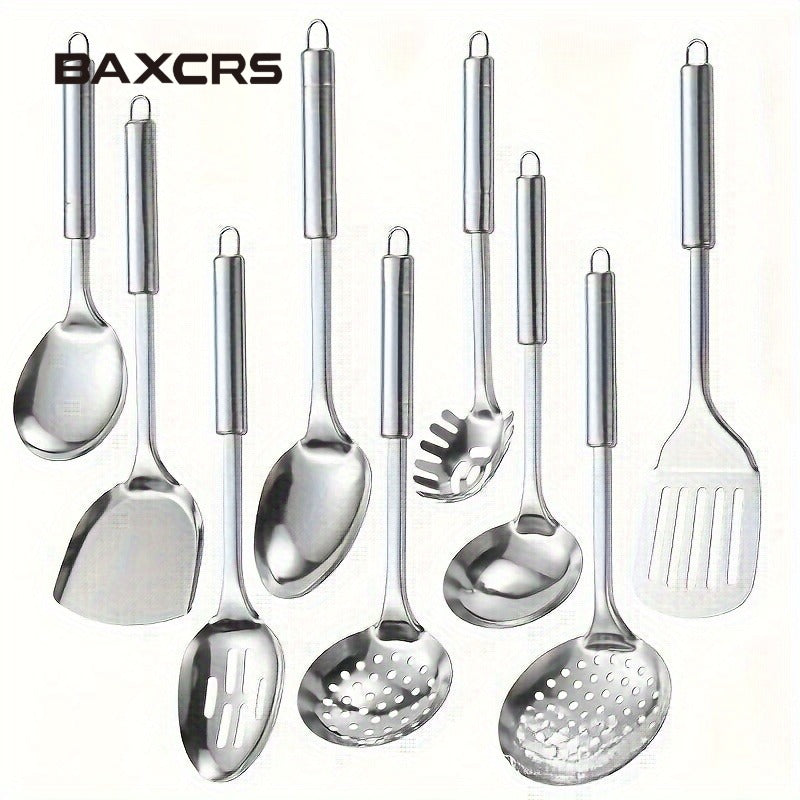 BAXCRS 9pcs Stainless Steel Kitchen Utensil Set